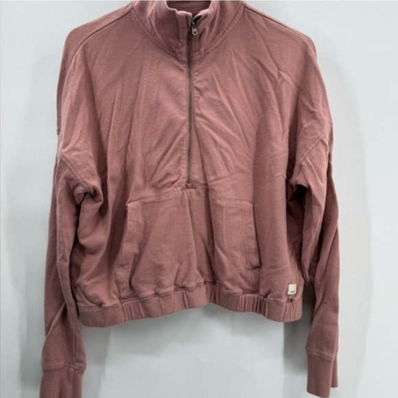 Vuori Brunt Clay | 3/4 Zip w/Kangaroo Long-Sleeve Pullover - Picture 3 of 6